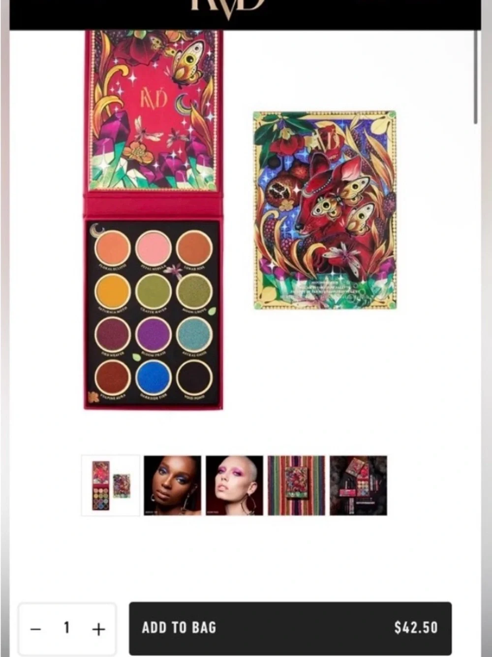 KVD Beauty Moon Garden Vegan 9-Color Eyeshadow Palette—Pink & Multicolor Shades